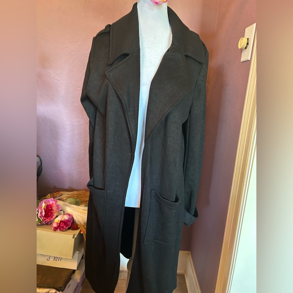 Fabulous black knit coat by Steve Madden